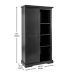 White / Graywash / Black Farmhouse Sliding Barn Door Storage Cabinet, 6-Shelf, Single Assembly