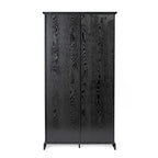 White / Graywash / Black Farmhouse Sliding Barn Door Storage Cabinet, 6-Shelf, Single Assembly
