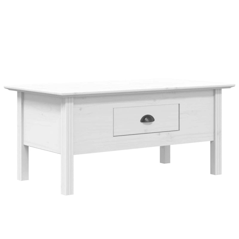 Solid Wood Coffee Side Table with Drawer – Gray / White / White & Brown