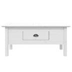 Solid Wood Coffee Side Table with Drawer – Gray / White / White & Brown