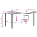 Solid Wood Coffee Side Table with Drawer – Gray / White / White & Brown
