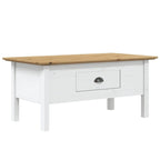 Solid Wood Coffee Side Table with Drawer – Gray / White / White & Brown