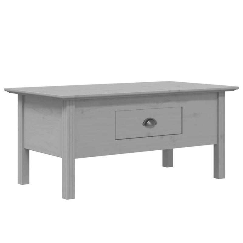 Solid Wood Coffee Side Table with Drawer – Gray / White / White & Brown