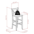Walnut 3-Piece Pub Table & V-Back Bar Stool Set, Seats 2
