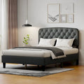 Grey King Size Button-Tufted Upholstered Headboard, For 1–2 Users