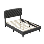 Grey King Size Button-Tufted Upholstered Headboard, For 1–2 Users