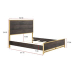 Dark Brown Rustic Panel Bedroom Set – 3-Piece, King/Queen