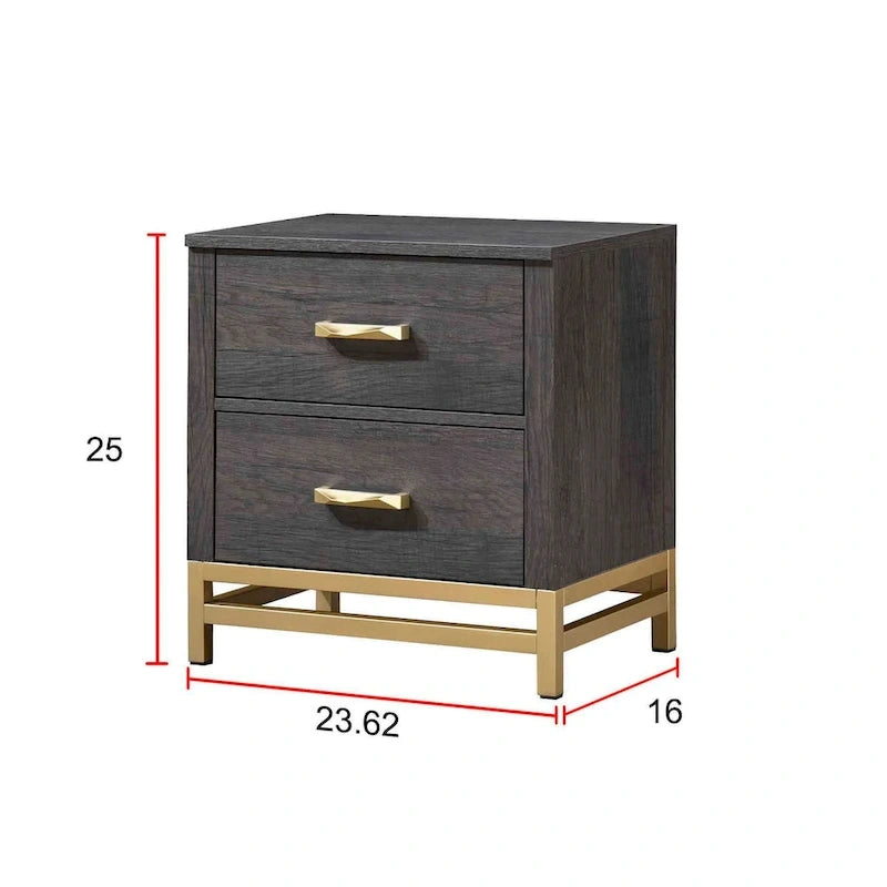 Dark Brown Rustic Panel Bedroom Set – 3-Piece, King/Queen