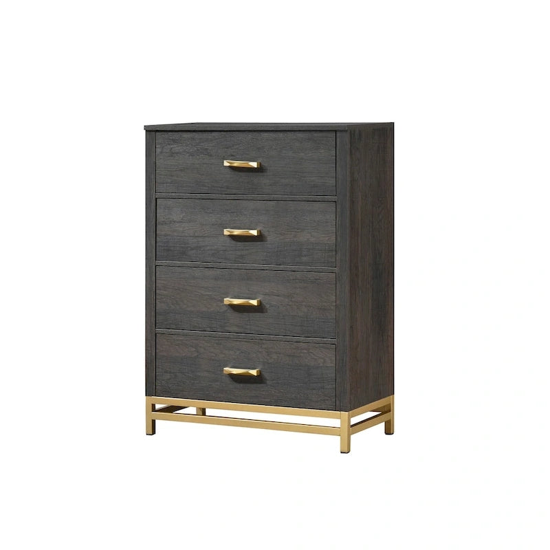 Dark Brown Rustic Panel Bedroom Set – 3-Piece, King/Queen