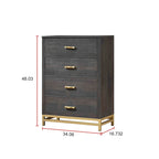Dark Brown Rustic Panel Bedroom Set – 3-Piece, King/Queen