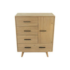 Walnut 4-Drawer Chest with Cabinet