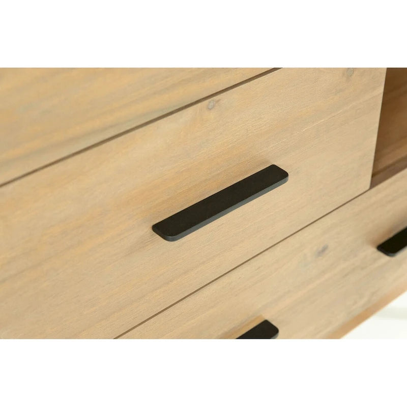 Walnut 4-Drawer Chest with Cabinet