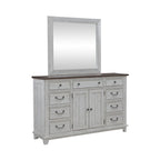 White & Tobacco 4-Piece Panel Bedroom Set (Queen/King) – Farmhouse Style, Sleeps 1–2