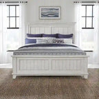 White & Tobacco 4-Piece Panel Bedroom Set (Queen/King) – Farmhouse Style, Sleeps 1–2