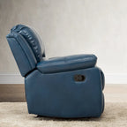 Navy Blue / Caramel / Ivory PU Leather Recliner Chair, Single Seat