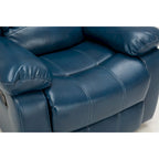 Navy Blue / Caramel / Ivory PU Leather Recliner Chair, Single Seat