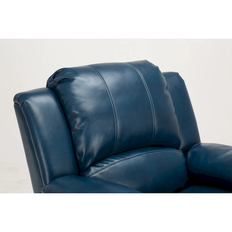 Navy Blue / Caramel / Ivory PU Leather Recliner Chair, Single Seat