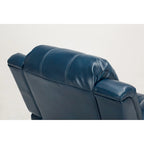 Navy Blue / Caramel / Ivory PU Leather Recliner Chair, Single Seat