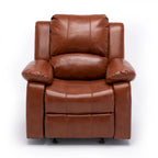 Navy Blue / Caramel / Ivory PU Leather Recliner Chair, Single Seat