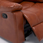 Navy Blue / Caramel / Ivory PU Leather Recliner Chair, Single Seat