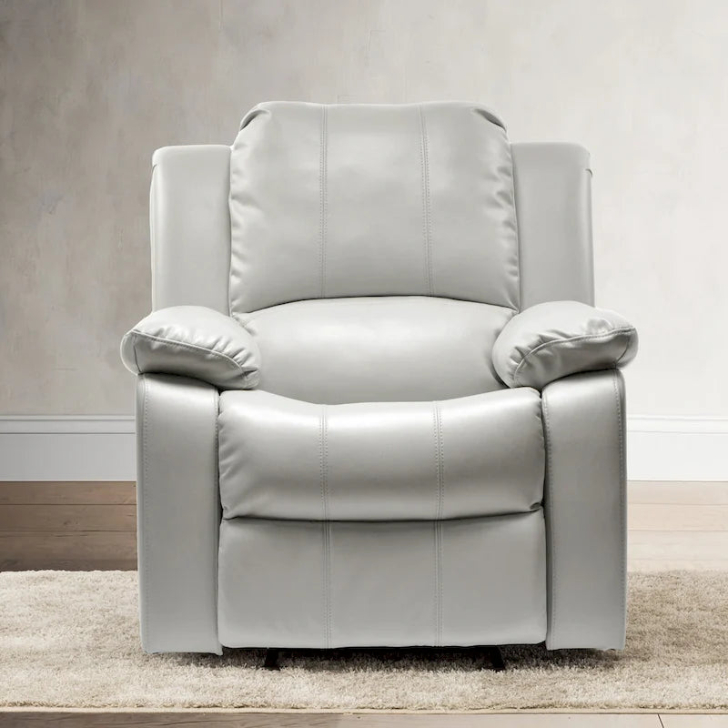 Navy Blue / Caramel / Ivory PU Leather Recliner Chair, Single Seat