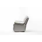 Navy Blue / Caramel / Ivory PU Leather Recliner Chair, Single Seat