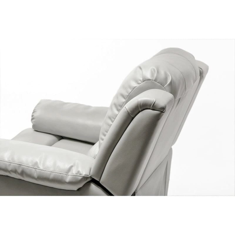 Navy Blue / Caramel / Ivory PU Leather Recliner Chair, Single Seat