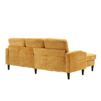 Grey / Teal / Beige / Pink / Emerald / Yellow / Orange Chenille L-Shaped Sectional Sofa with Storage Ottoman, Seats 3–4