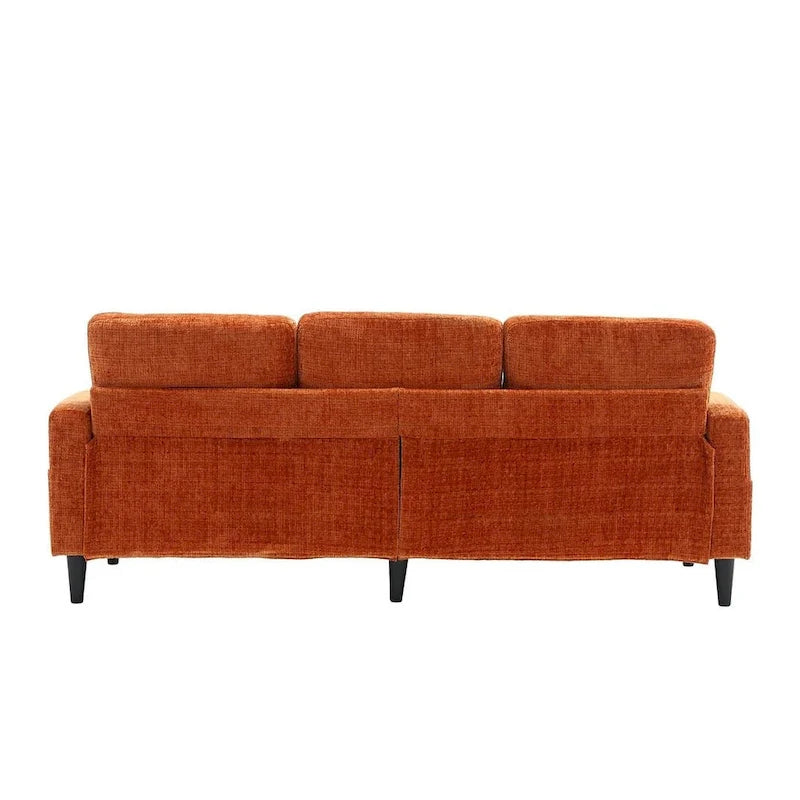 Grey / Teal / Beige / Pink / Emerald / Yellow / Orange Chenille L-Shaped Sectional Sofa with Storage Ottoman, Seats 3–4