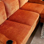 Grey / Teal / Beige / Pink / Emerald / Yellow / Orange Chenille L-Shaped Sectional Sofa with Storage Ottoman, Seats 3–4