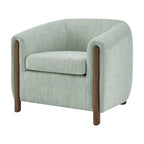 Accent Arm Chair – Sage Gray / Barley Beige / Vintage Cider, Fabric & Faux Leather, 1-Seat