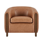 Accent Arm Chair – Sage Gray / Barley Beige / Vintage Cider, Fabric & Faux Leather, 1-Seat