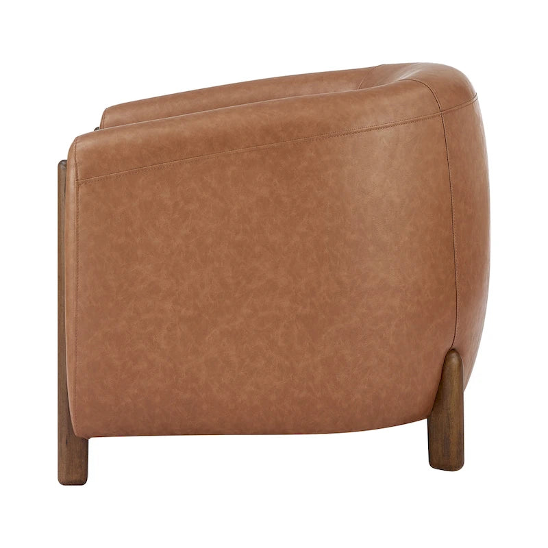 Accent Arm Chair – Sage Gray / Barley Beige / Vintage Cider, Fabric & Faux Leather, 1-Seat