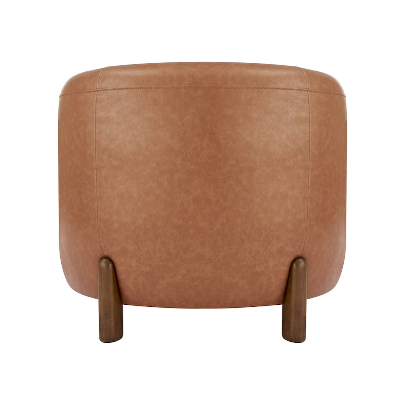 Accent Arm Chair – Sage Gray / Barley Beige / Vintage Cider, Fabric & Faux Leather, 1-Seat