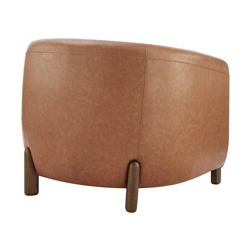 Accent Arm Chair – Sage Gray / Barley Beige / Vintage Cider, Fabric & Faux Leather, 1-Seat