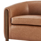 Accent Arm Chair – Sage Gray / Barley Beige / Vintage Cider, Fabric & Faux Leather, 1-Seat