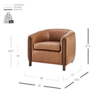Accent Arm Chair – Sage Gray / Barley Beige / Vintage Cider, Fabric & Faux Leather, 1-Seat