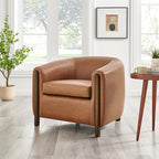 Accent Arm Chair – Sage Gray / Barley Beige / Vintage Cider, Fabric & Faux Leather, 1-Seat