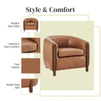 Accent Arm Chair – Sage Gray / Barley Beige / Vintage Cider, Fabric & Faux Leather, 1-Seat
