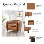 Accent Arm Chair – Sage Gray / Barley Beige / Vintage Cider, Fabric & Faux Leather, 1-Seat
