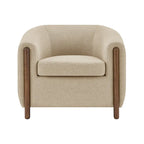 Accent Arm Chair – Sage Gray / Barley Beige / Vintage Cider, Fabric & Faux Leather, 1-Seat