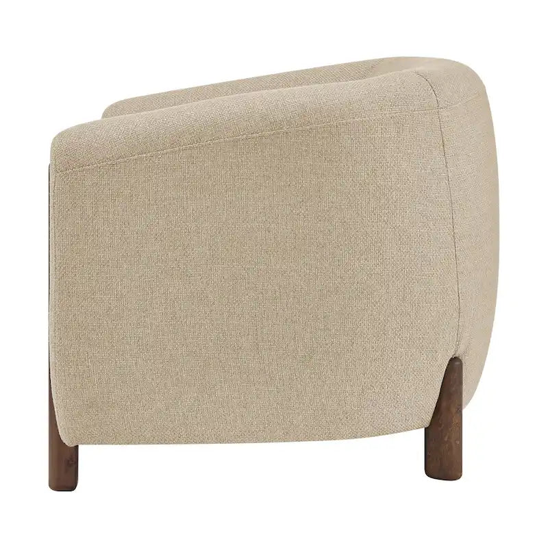 Accent Arm Chair – Sage Gray / Barley Beige / Vintage Cider, Fabric & Faux Leather, 1-Seat