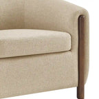 Accent Arm Chair – Sage Gray / Barley Beige / Vintage Cider, Fabric & Faux Leather, 1-Seat