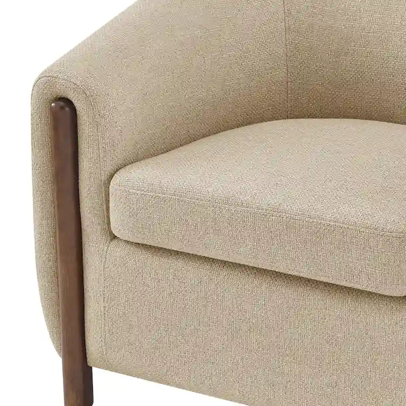 Accent Arm Chair – Sage Gray / Barley Beige / Vintage Cider, Fabric & Faux Leather, 1-Seat
