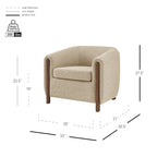 Accent Arm Chair – Sage Gray / Barley Beige / Vintage Cider, Fabric & Faux Leather, 1-Seat