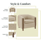 Accent Arm Chair – Sage Gray / Barley Beige / Vintage Cider, Fabric & Faux Leather, 1-Seat