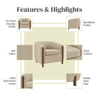 Accent Arm Chair – Sage Gray / Barley Beige / Vintage Cider, Fabric & Faux Leather, 1-Seat