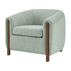 Accent Arm Chair – Sage Gray / Barley Beige / Vintage Cider, Fabric & Faux Leather, 1-Seat