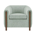 Accent Arm Chair – Sage Gray / Barley Beige / Vintage Cider, Fabric & Faux Leather, 1-Seat