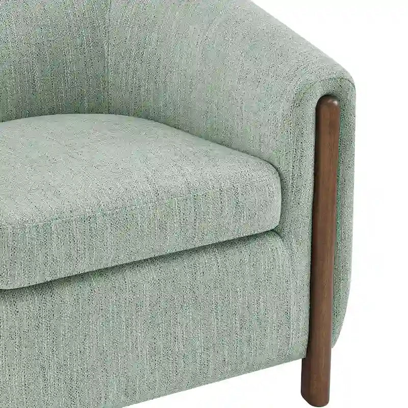 Accent Arm Chair – Sage Gray / Barley Beige / Vintage Cider, Fabric & Faux Leather, 1-Seat